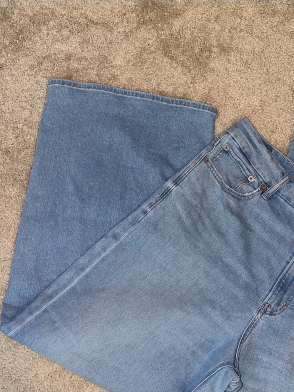 American Eagle Curvy Super High Rise Baggy Wide leg Jeans 14 - Picture 8 of 9